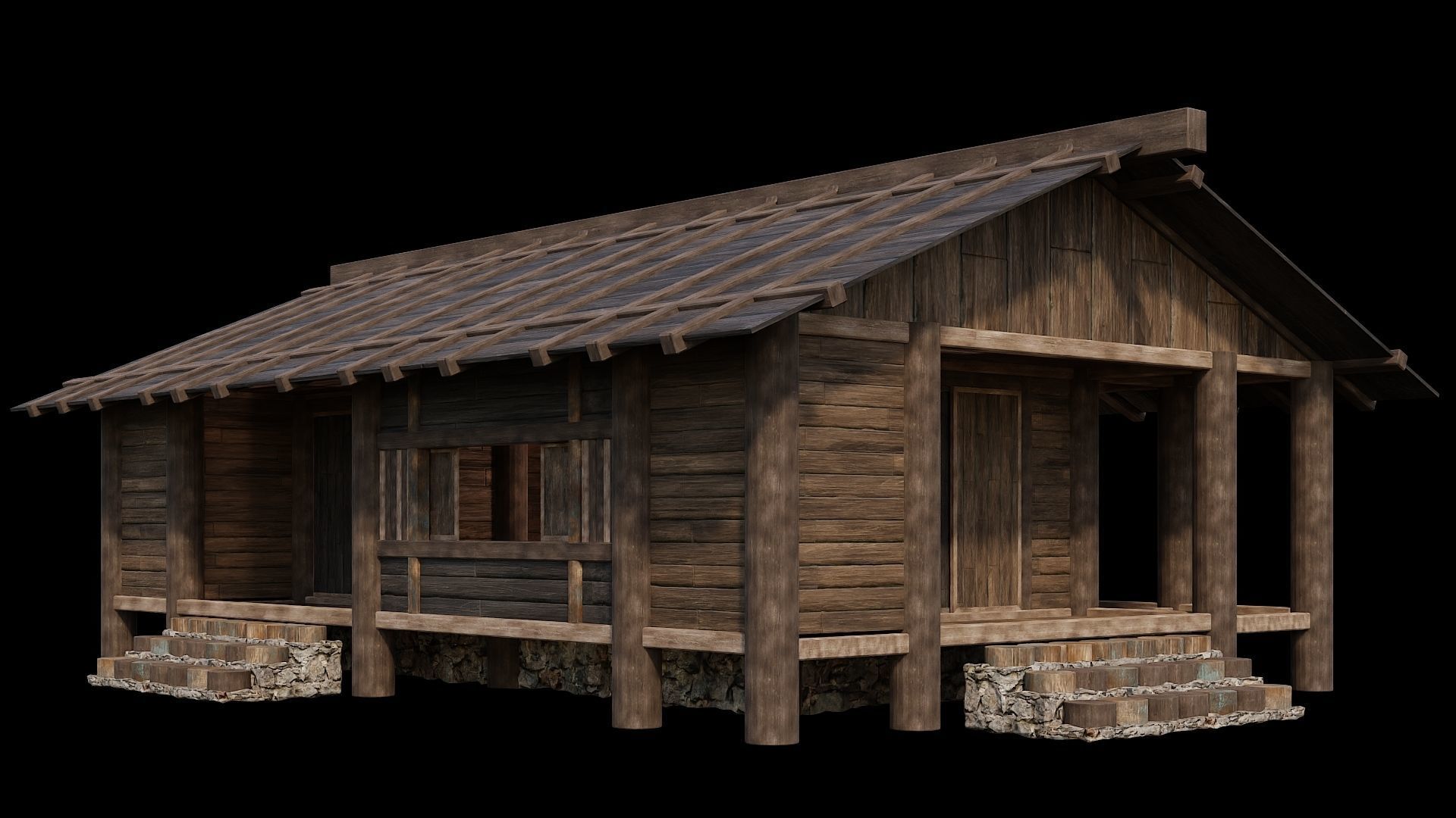 Medieval Houses Pack 19-20-21-22-23-24 - 4K Textures Game Ready Low-poly 3D model_4