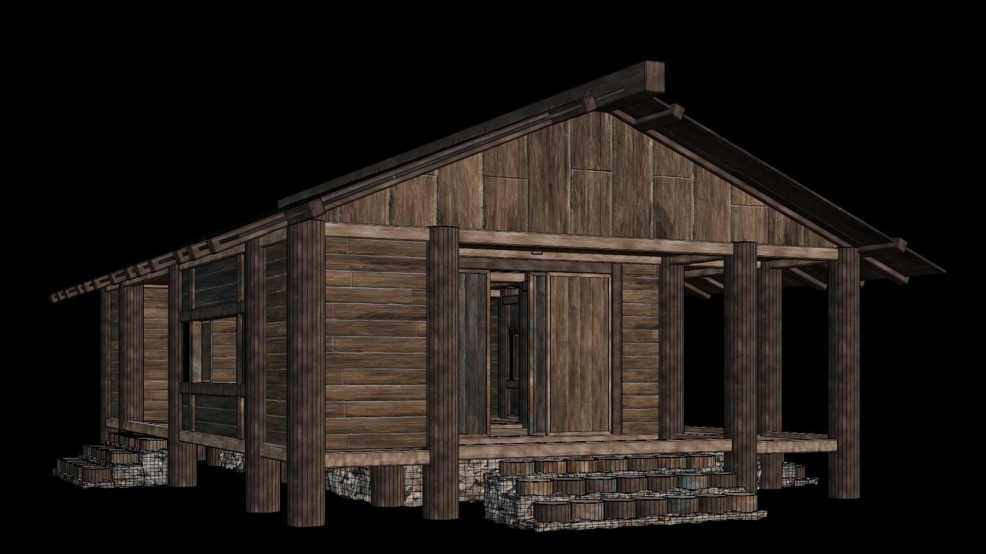 Medieval Houses Pack 19-20-21-22-23-24 - 4K Textures Game Ready Low-poly 3D model_22