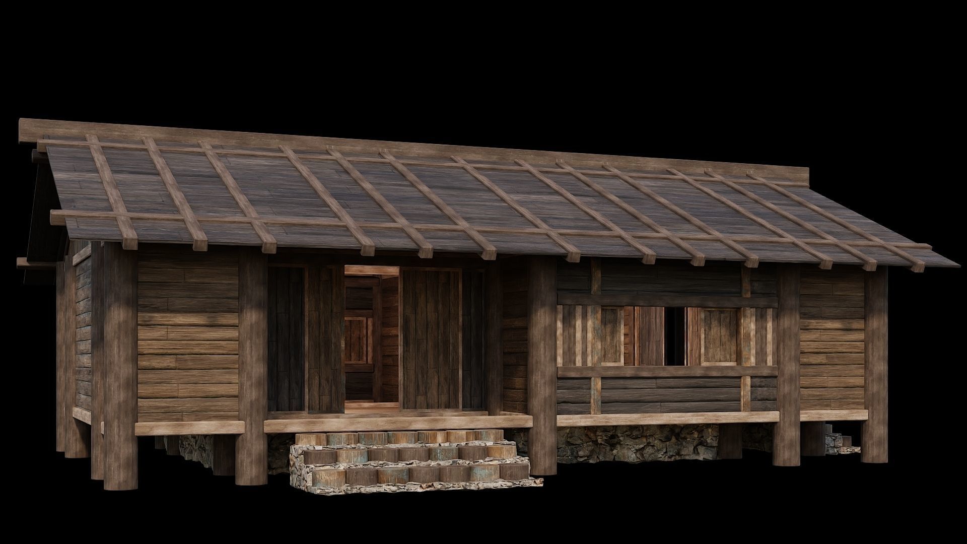 Medieval Houses Pack 19-20-21-22-23-24 - 4K Textures Game Ready Low-poly 3D model_57