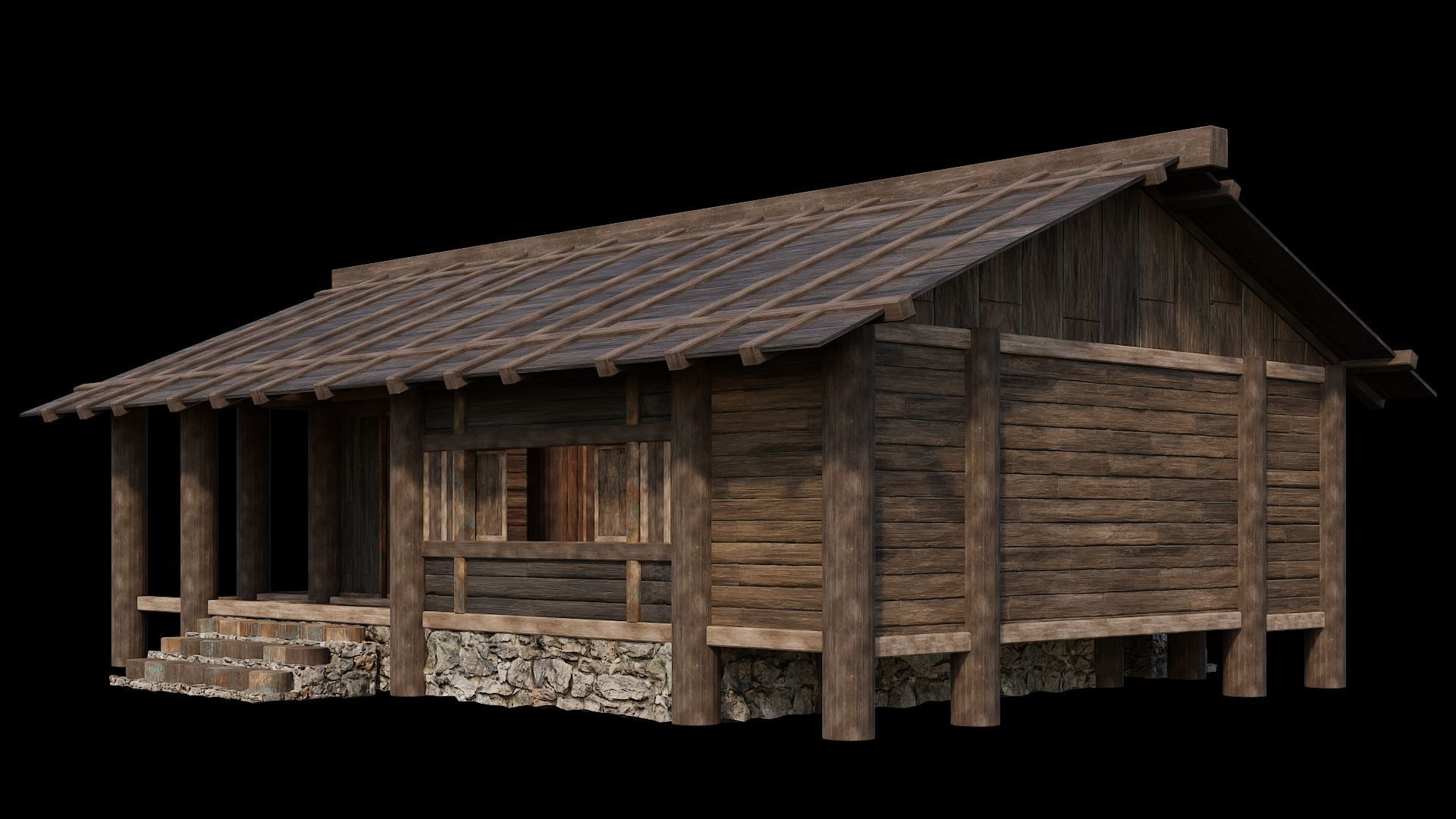 Medieval Houses Pack 19-20-21-22-23-24 - 4K Textures Game Ready Low-poly 3D model_59