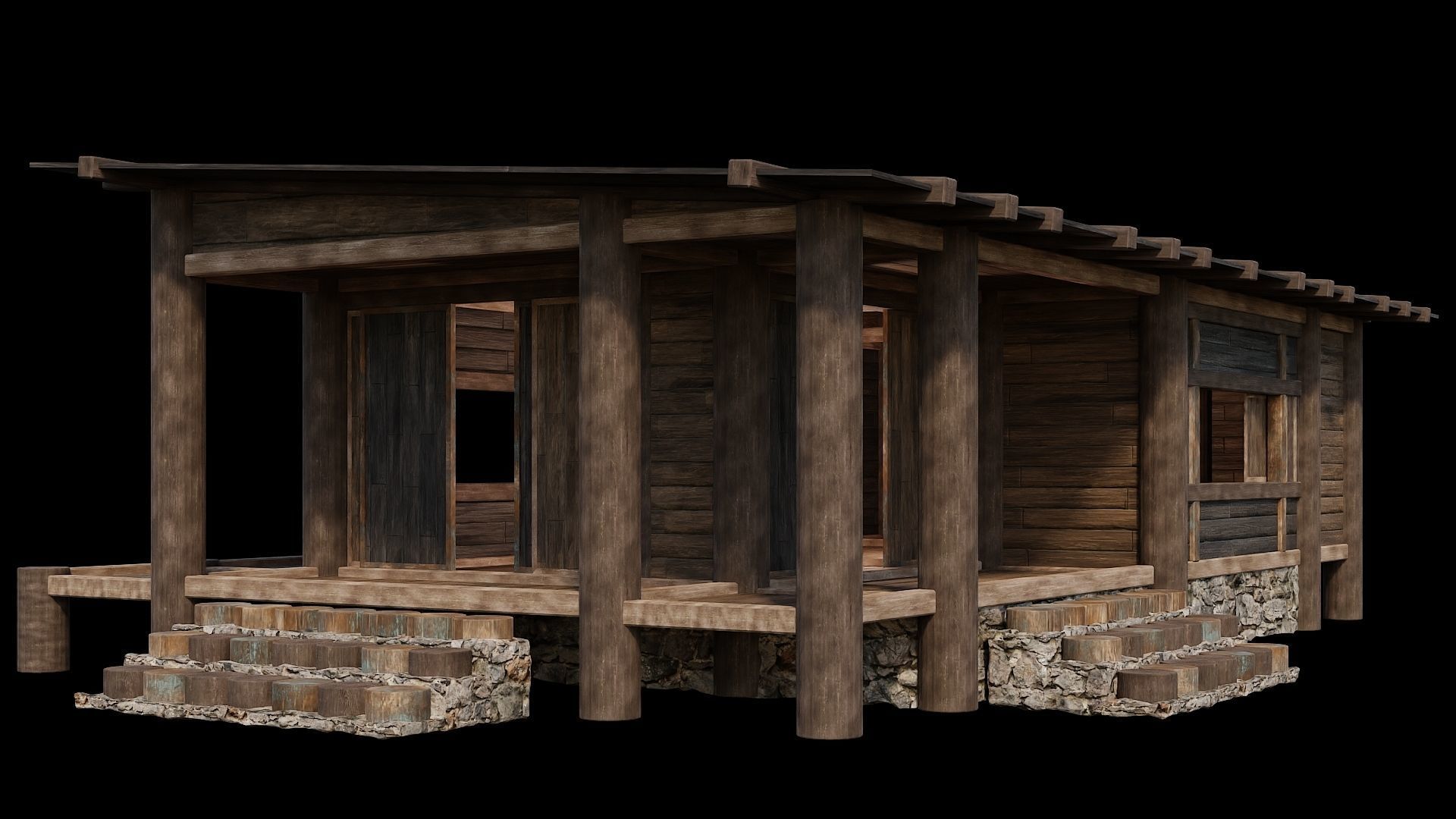 Medieval Houses Pack 19-20-21-22-23-24 - 4K Textures Game Ready Low-poly 3D model_70