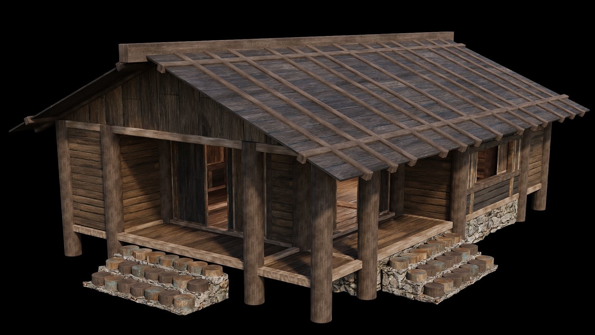Medieval Houses Pack 19-20-21-22-23-24 - 4K Textures Game Ready Low-poly 3D model_54