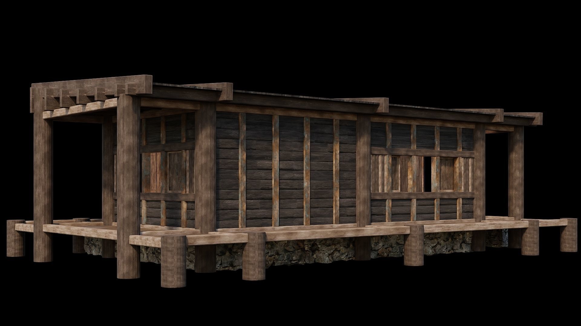 Medieval Houses Pack 19-20-21-22-23-24 - 4K Textures Game Ready Low-poly 3D model_52