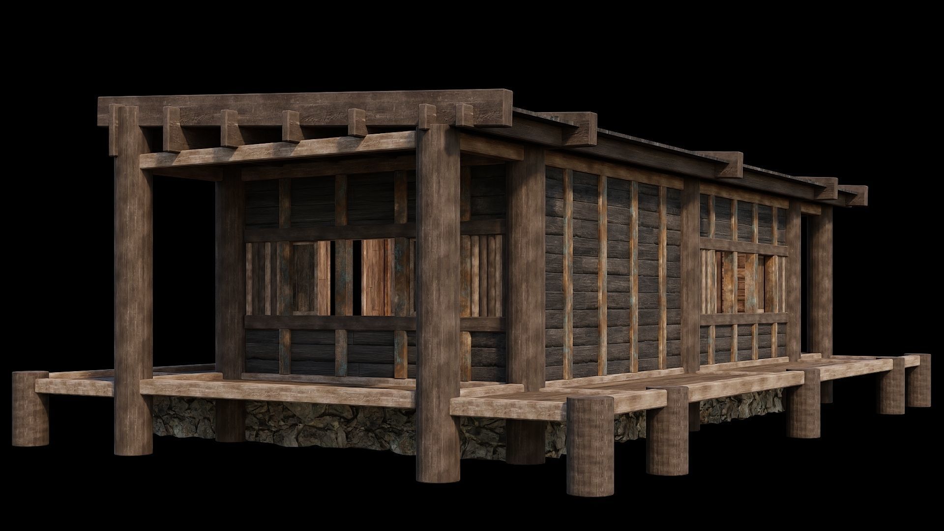 Medieval Houses Pack 19-20-21-22-23-24 - 4K Textures Game Ready Low-poly 3D model_48