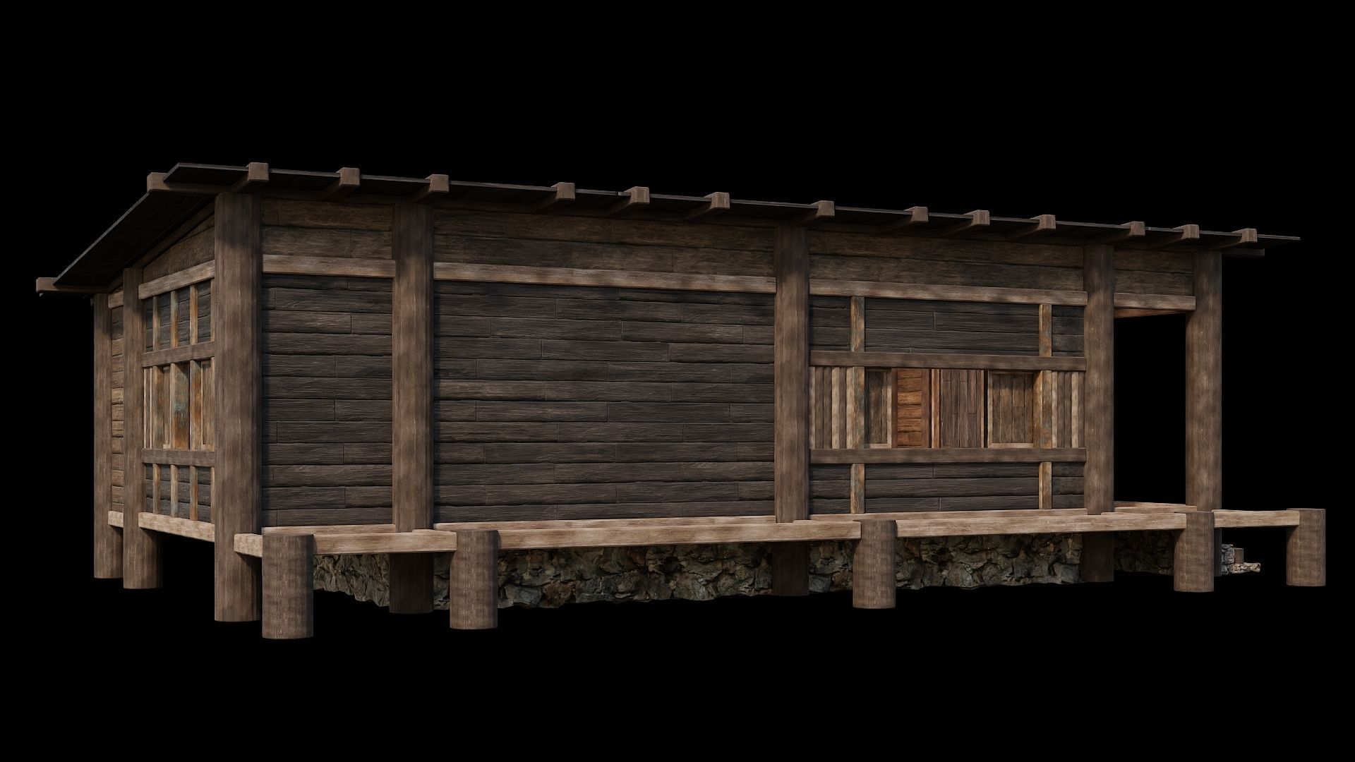 Medieval Houses Pack 19-20-21-22-23-24 - 4K Textures Game Ready Low-poly 3D model_77