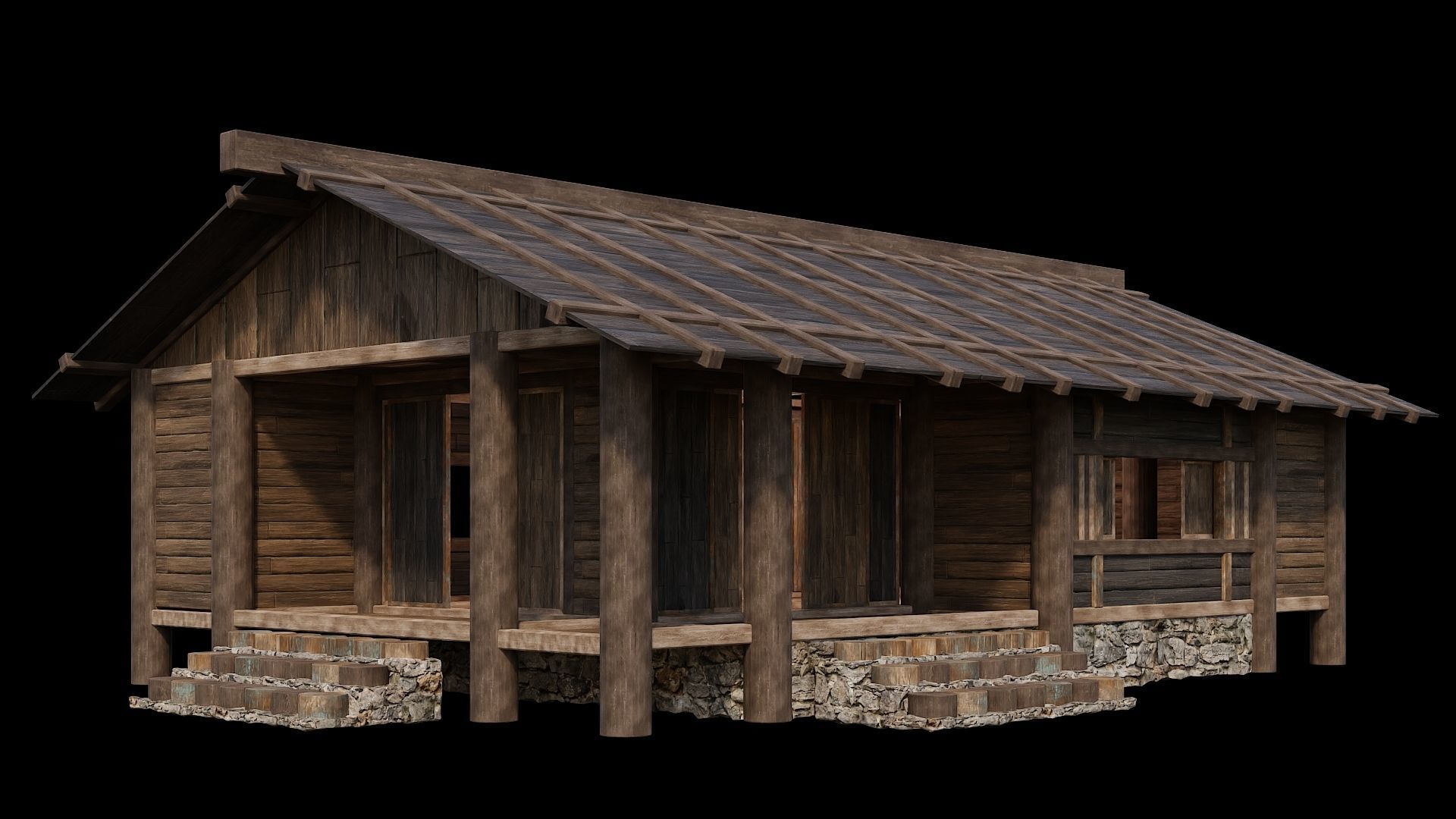 Medieval Houses Pack 19-20-21-22-23-24 - 4K Textures Game Ready Low-poly 3D model_29