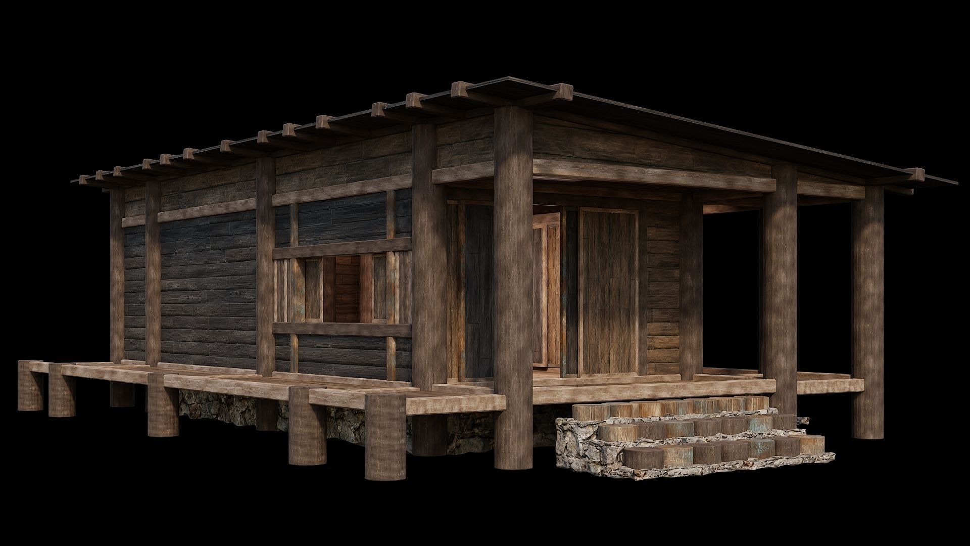 Medieval Houses Pack 19-20-21-22-23-24 - 4K Textures Game Ready Low-poly 3D model_3