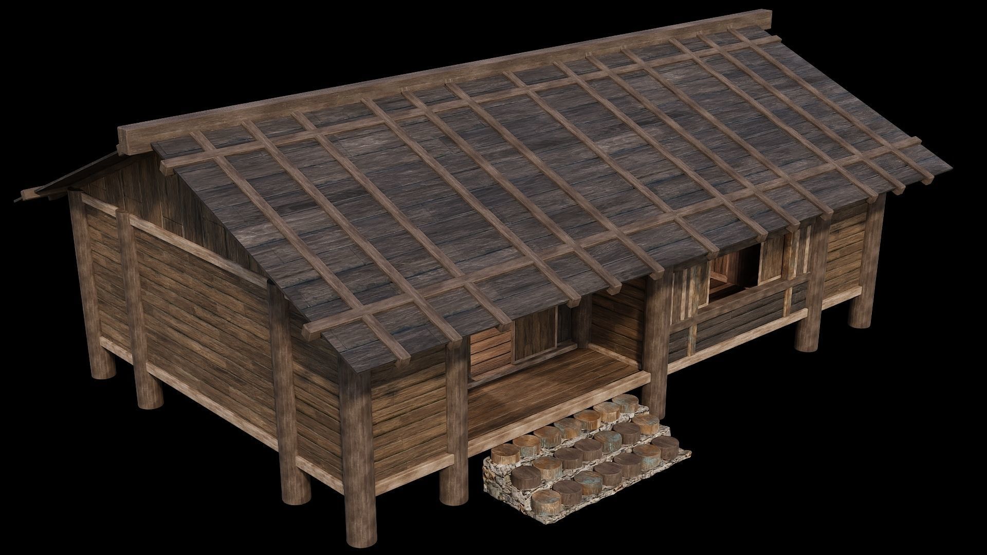 Medieval Houses Pack 19-20-21-22-23-24 - 4K Textures Game Ready Low-poly 3D model_56