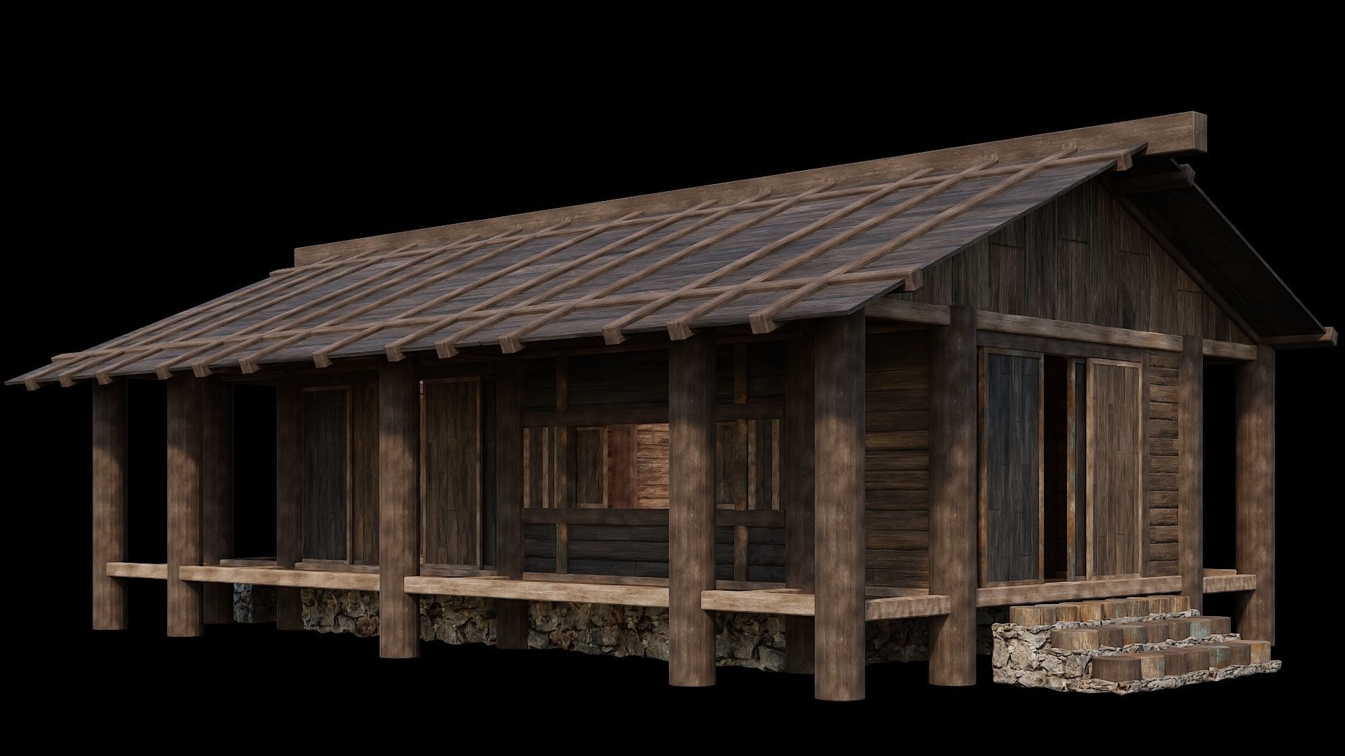 Medieval Houses Pack 19-20-21-22-23-24 - 4K Textures Game Ready Low-poly 3D model_58