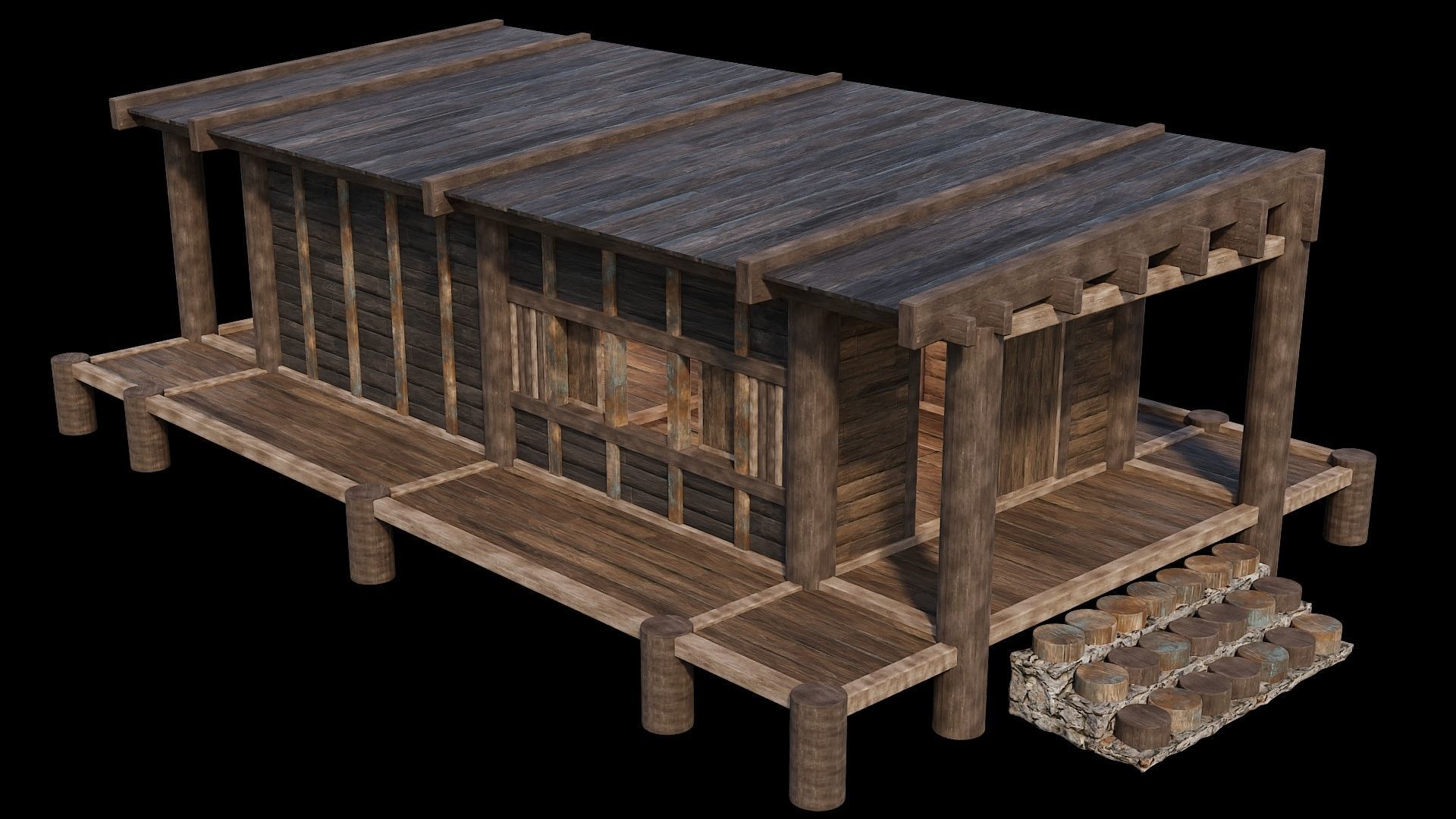 Medieval Houses Pack 19-20-21-22-23-24 - 4K Textures Game Ready Low-poly 3D model_78