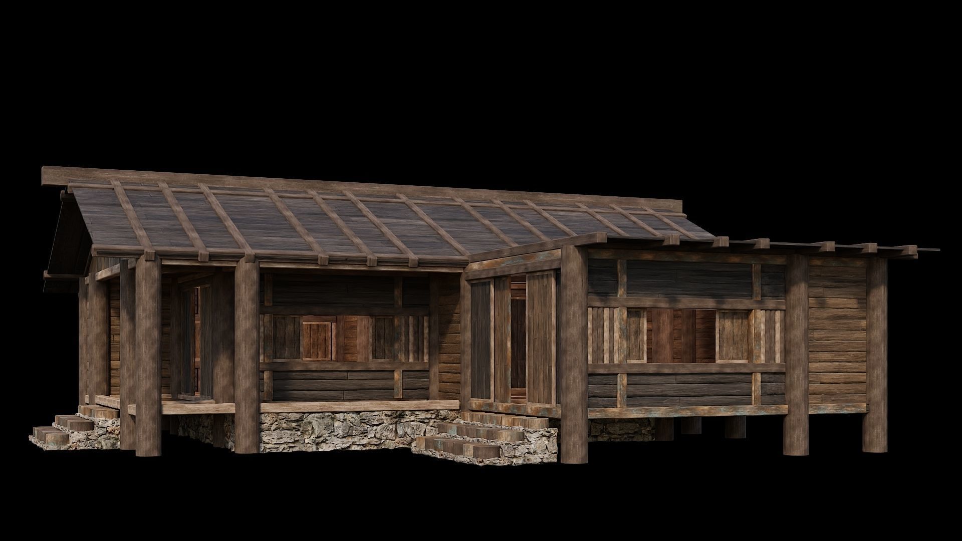 Medieval Houses Pack 19-20-21-22-23-24 - 4K Textures Game Ready Low-poly 3D model_27