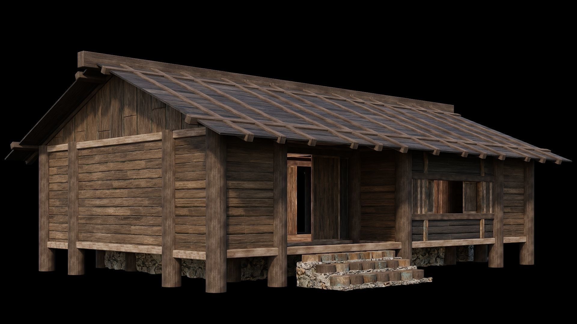 Medieval Houses Pack 19-20-21-22-23-24 - 4K Textures Game Ready Low-poly 3D model_34