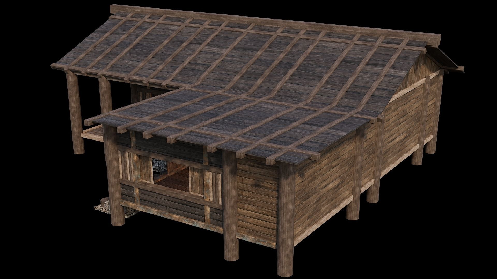 Medieval Houses Pack 19-20-21-22-23-24 - 4K Textures Game Ready Low-poly 3D model_53