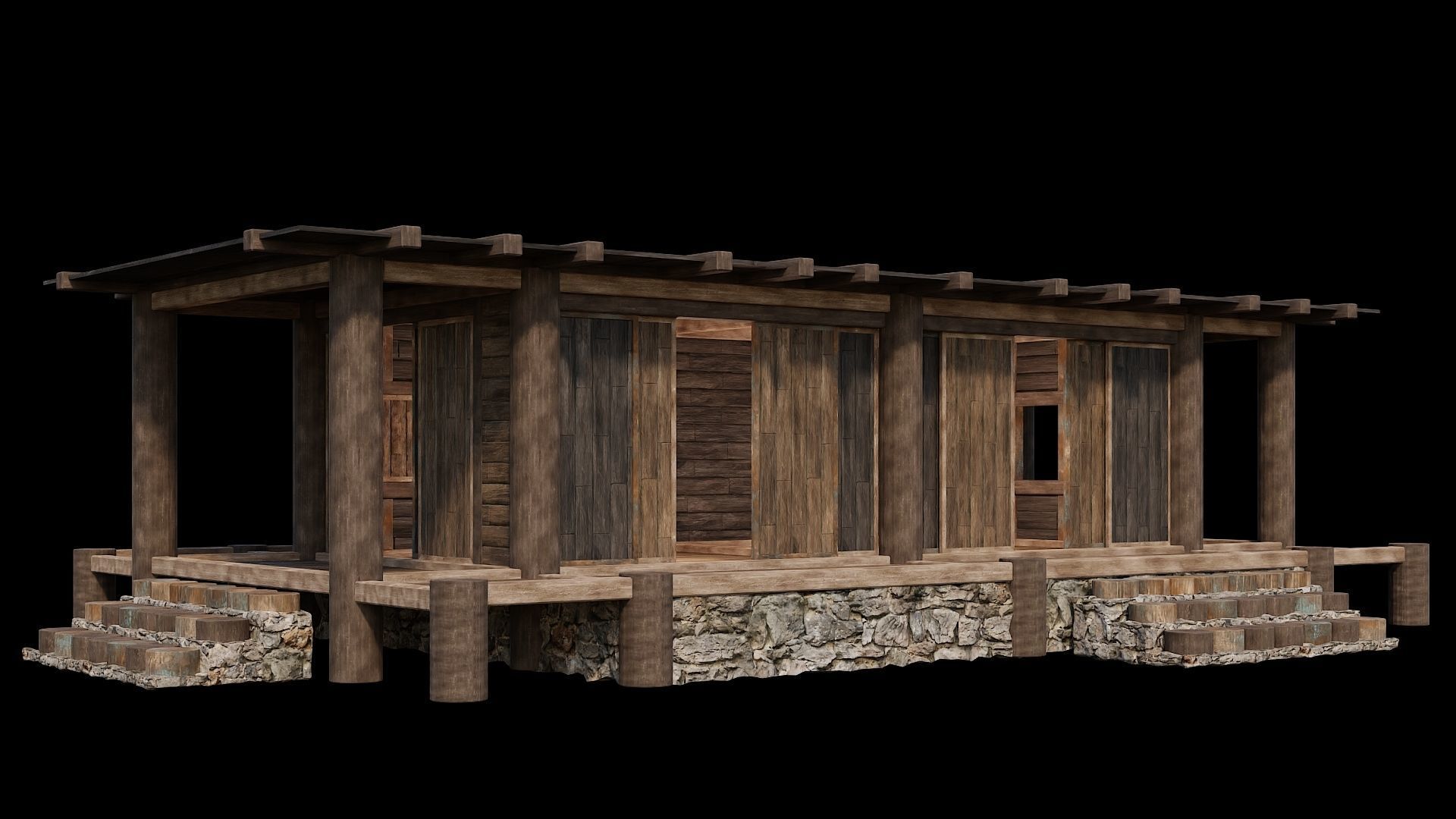 Medieval Houses Pack 19-20-21-22-23-24 - 4K Textures Game Ready Low-poly 3D model_69