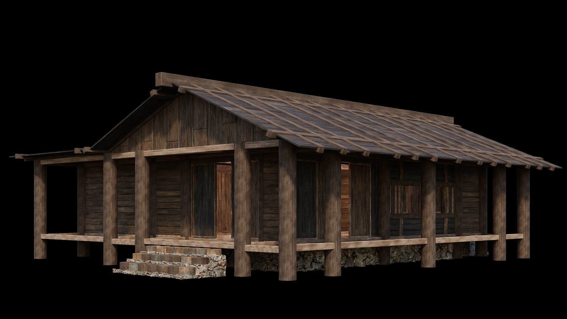 Medieval Houses Pack 19-20-21-22-23-24 - 4K Textures Game Ready Low-poly 3D model_38