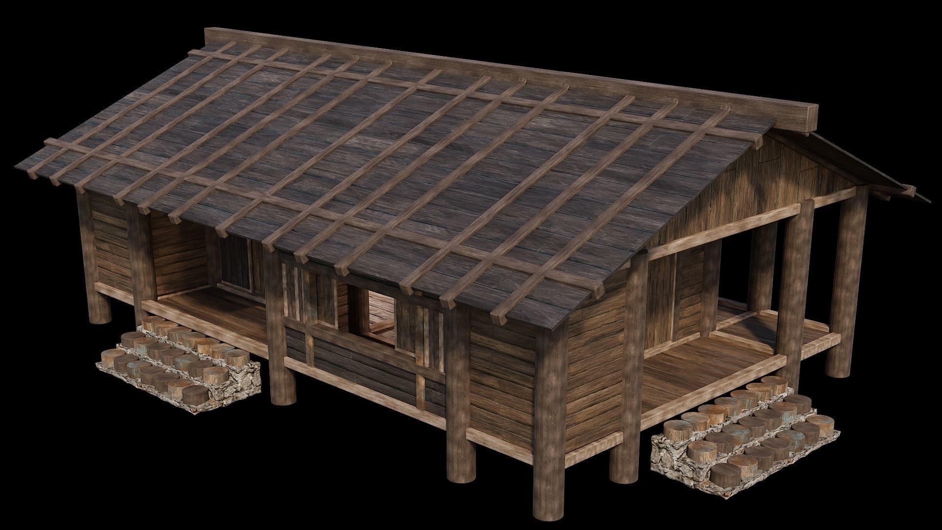 Medieval Houses Pack 19-20-21-22-23-24 - 4K Textures Game Ready Low-poly 3D model_41