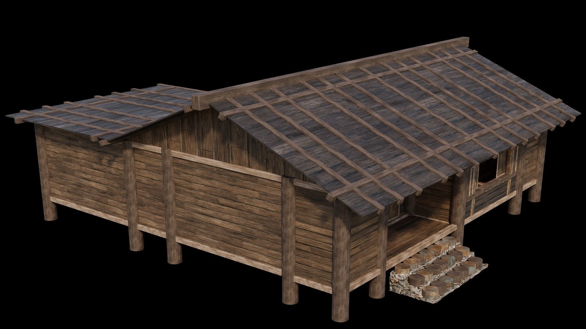 Medieval Houses Pack 19-20-21-22-23-24 - 4K Textures Game Ready Low-poly 3D model_39