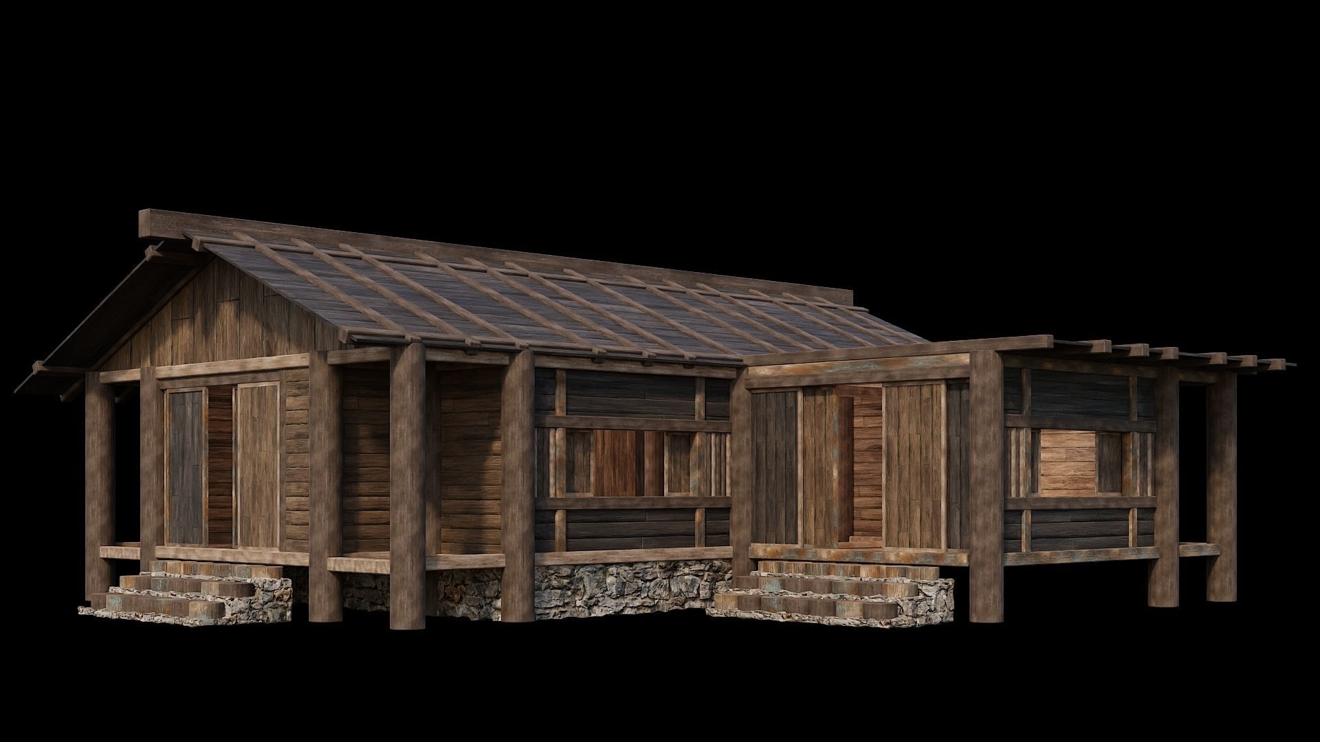 Medieval Houses Pack 19-20-21-22-23-24 - 4K Textures Game Ready Low-poly 3D model_6