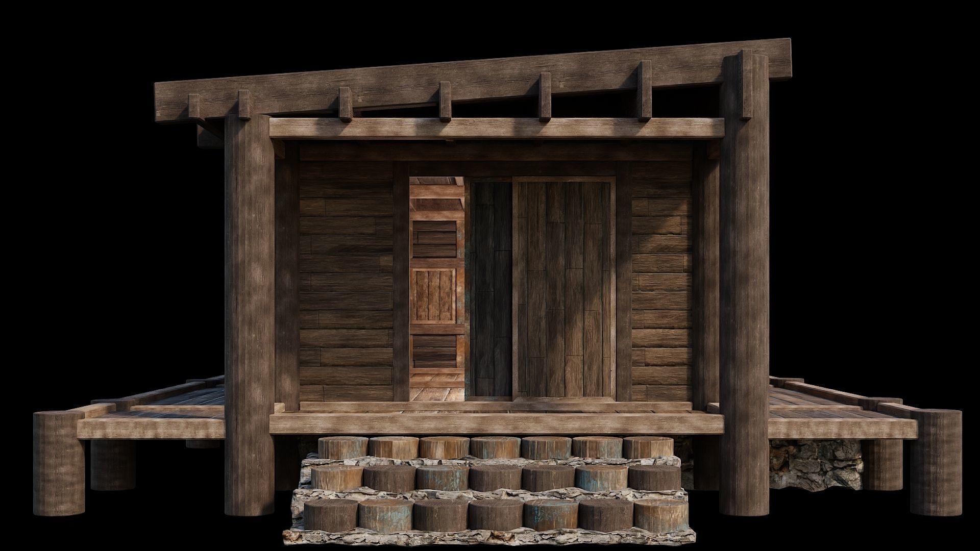 Medieval Houses Pack 19-20-21-22-23-24 - 4K Textures Game Ready Low-poly 3D model_7