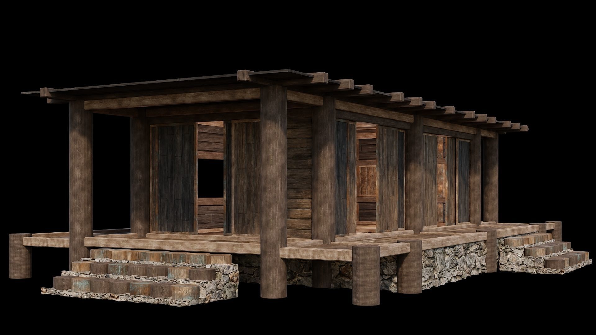 Medieval Houses Pack 19-20-21-22-23-24 - 4K Textures Game Ready Low-poly 3D model_65
