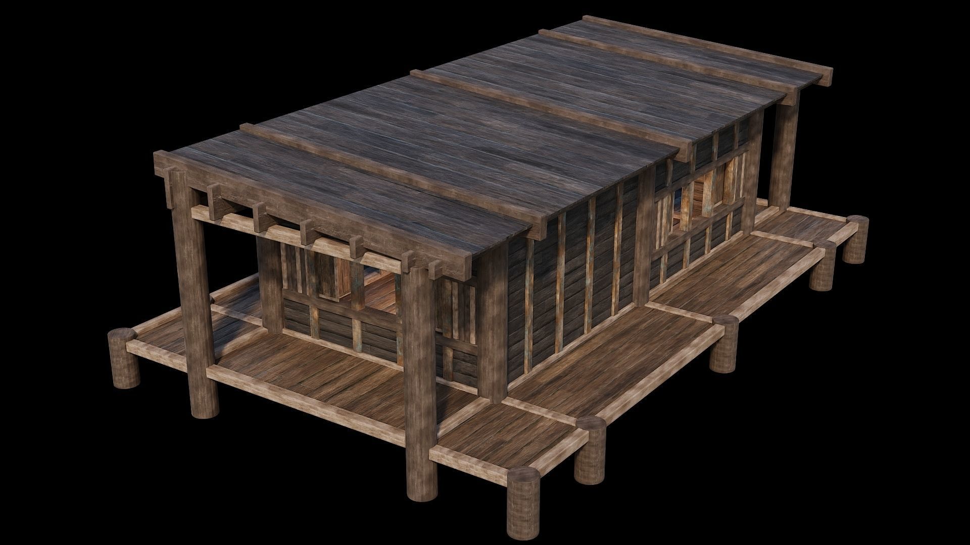 Medieval Houses Pack 19-20-21-22-23-24 - 4K Textures Game Ready Low-poly 3D model_80