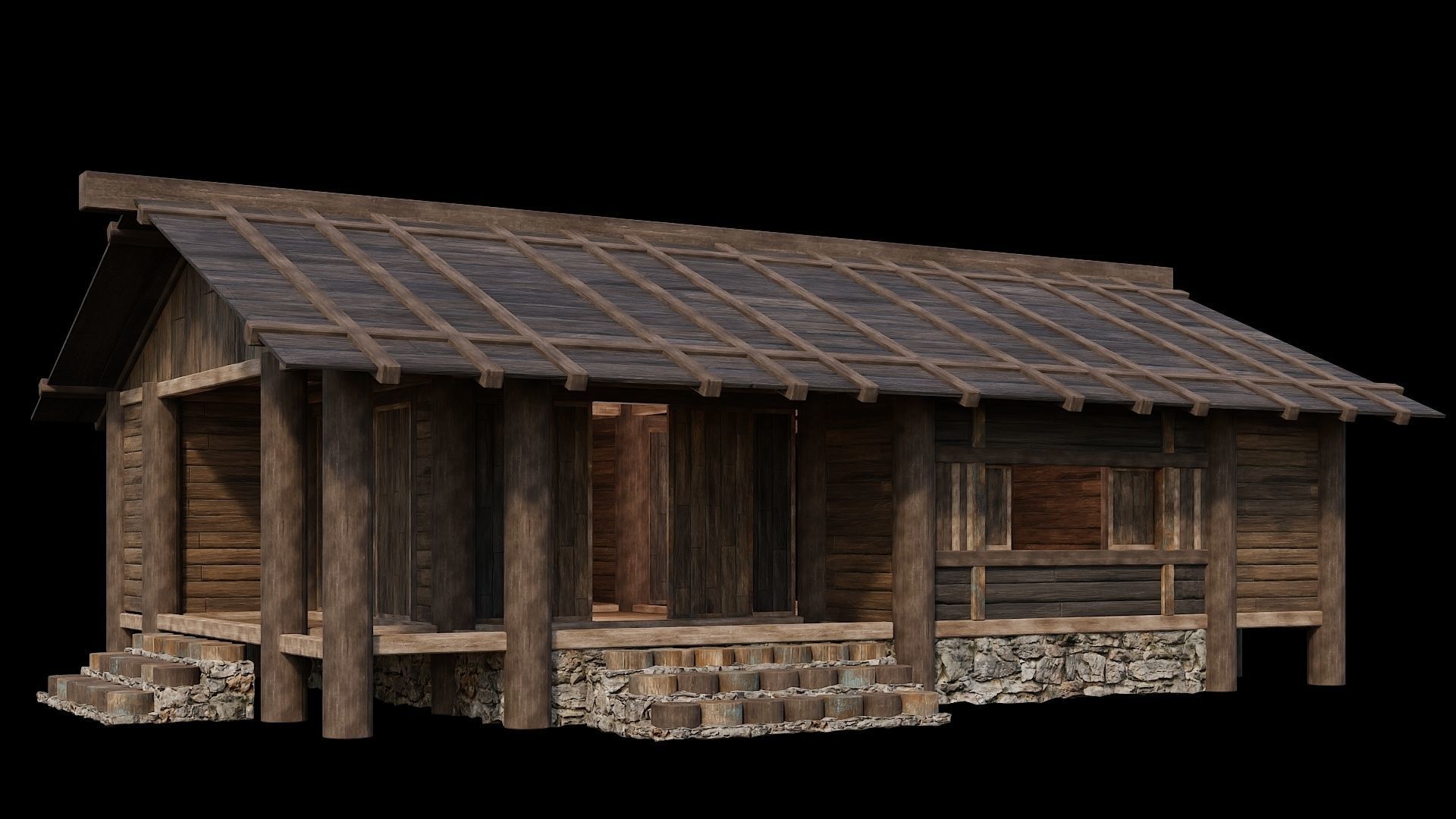 Medieval Houses Pack 19-20-21-22-23-24 - 4K Textures Game Ready Low-poly 3D model_55