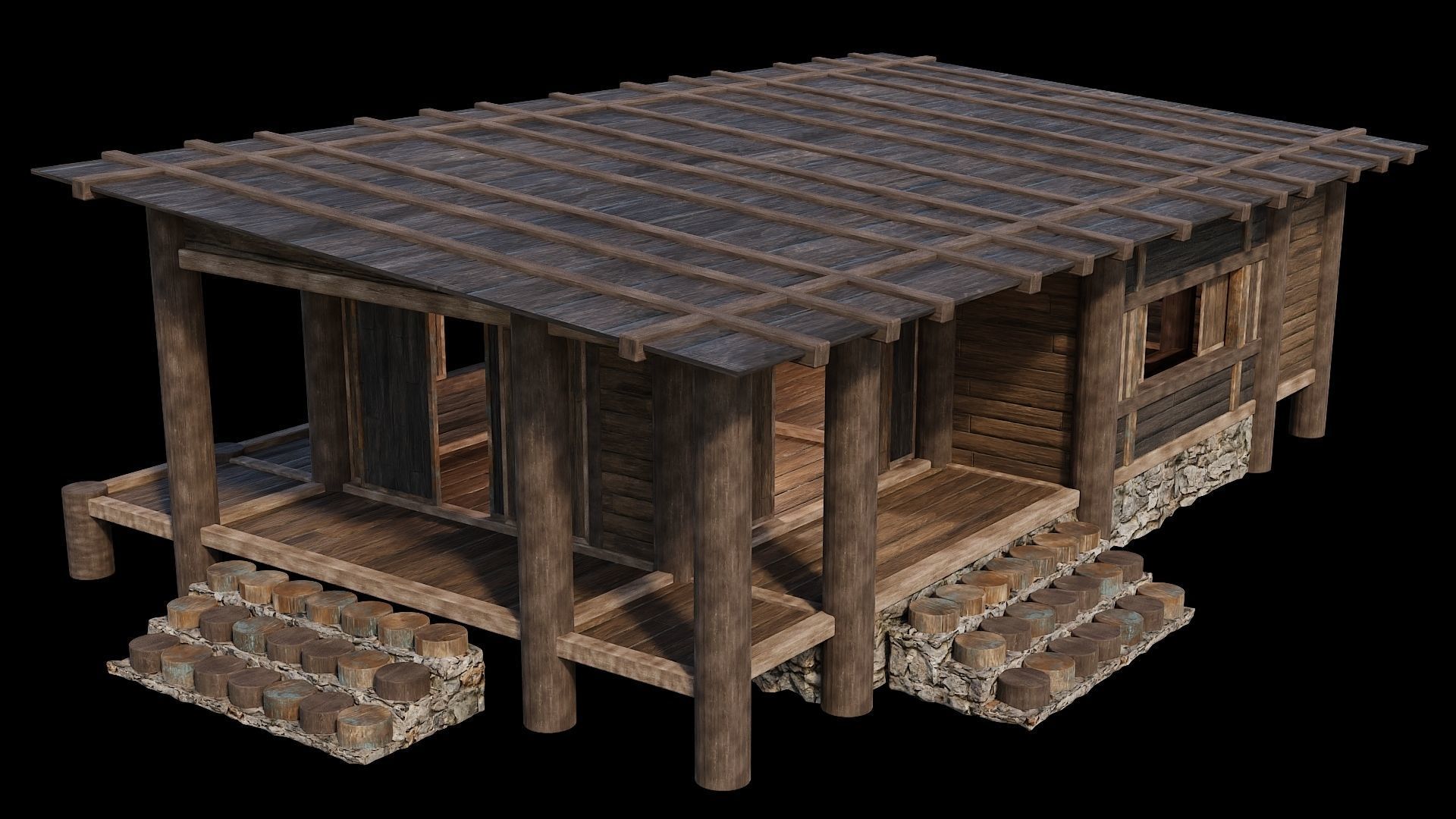 Medieval Houses Pack 19-20-21-22-23-24 - 4K Textures Game Ready Low-poly 3D model_79