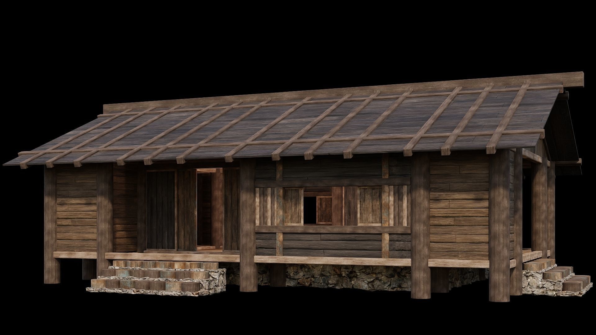 Medieval Houses Pack 19-20-21-22-23-24 - 4K Textures Game Ready Low-poly 3D model_60