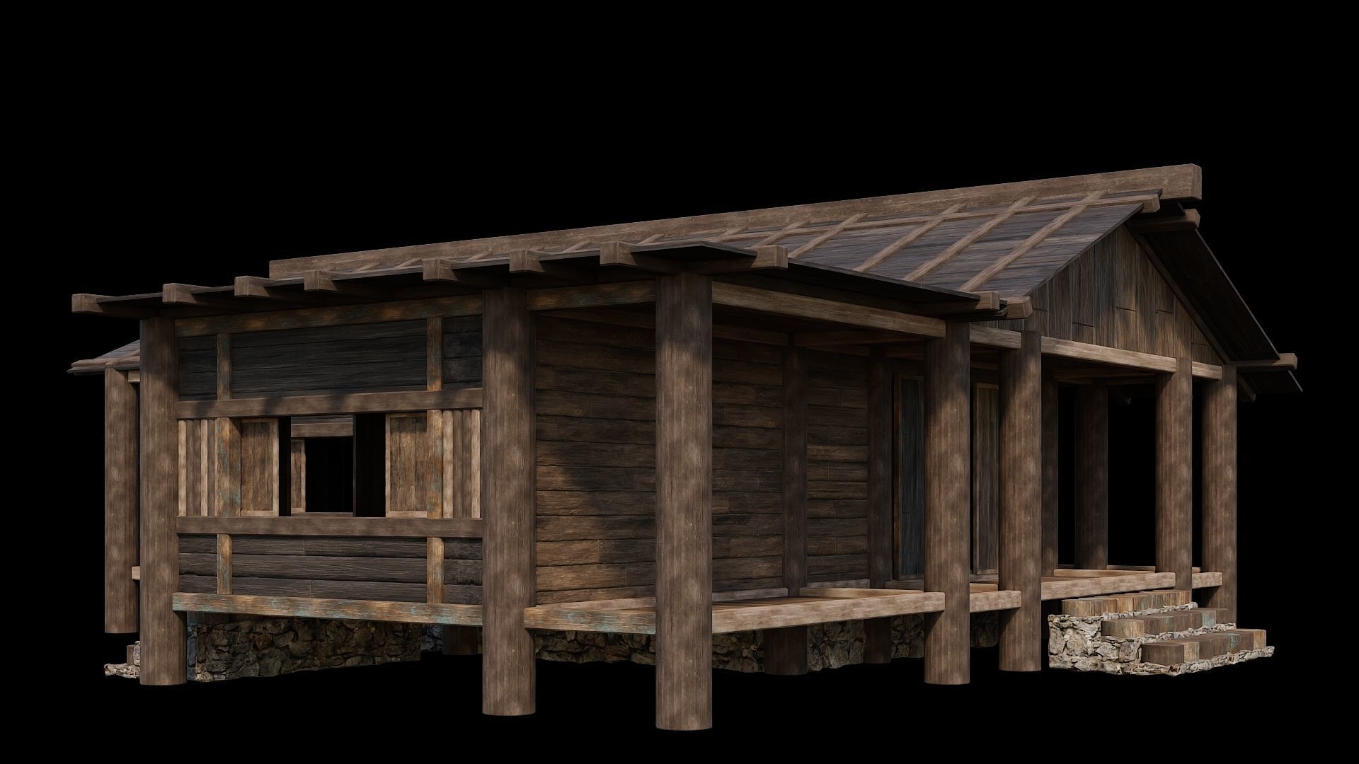 Medieval Houses Pack 19-20-21-22-23-24 - 4K Textures Game Ready Low-poly 3D model_32