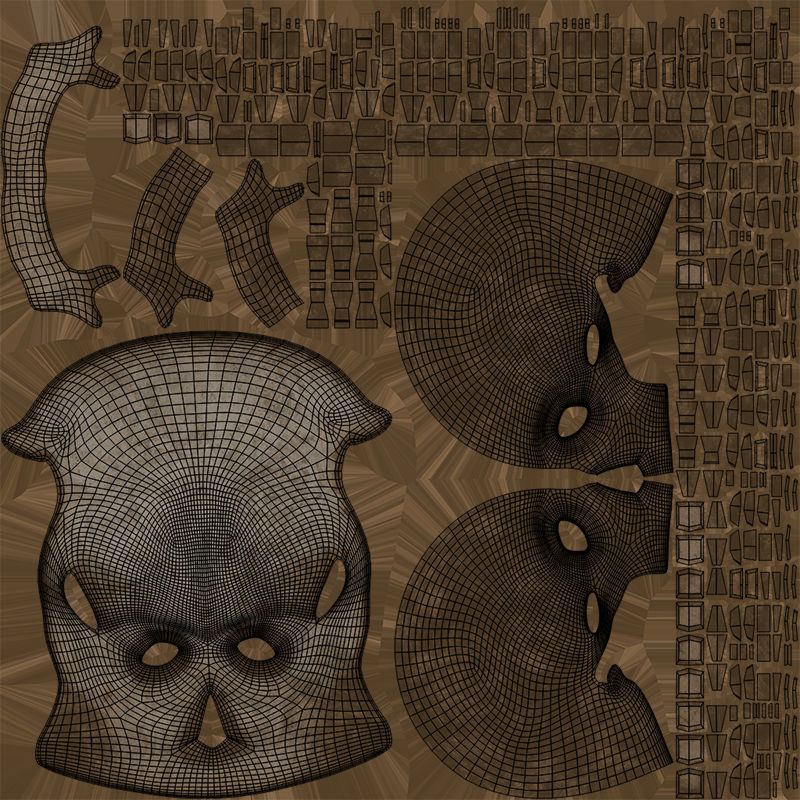 Old Crack Skull With PBR Unity UE V-ray Textures Included Low-poly 3D model_27