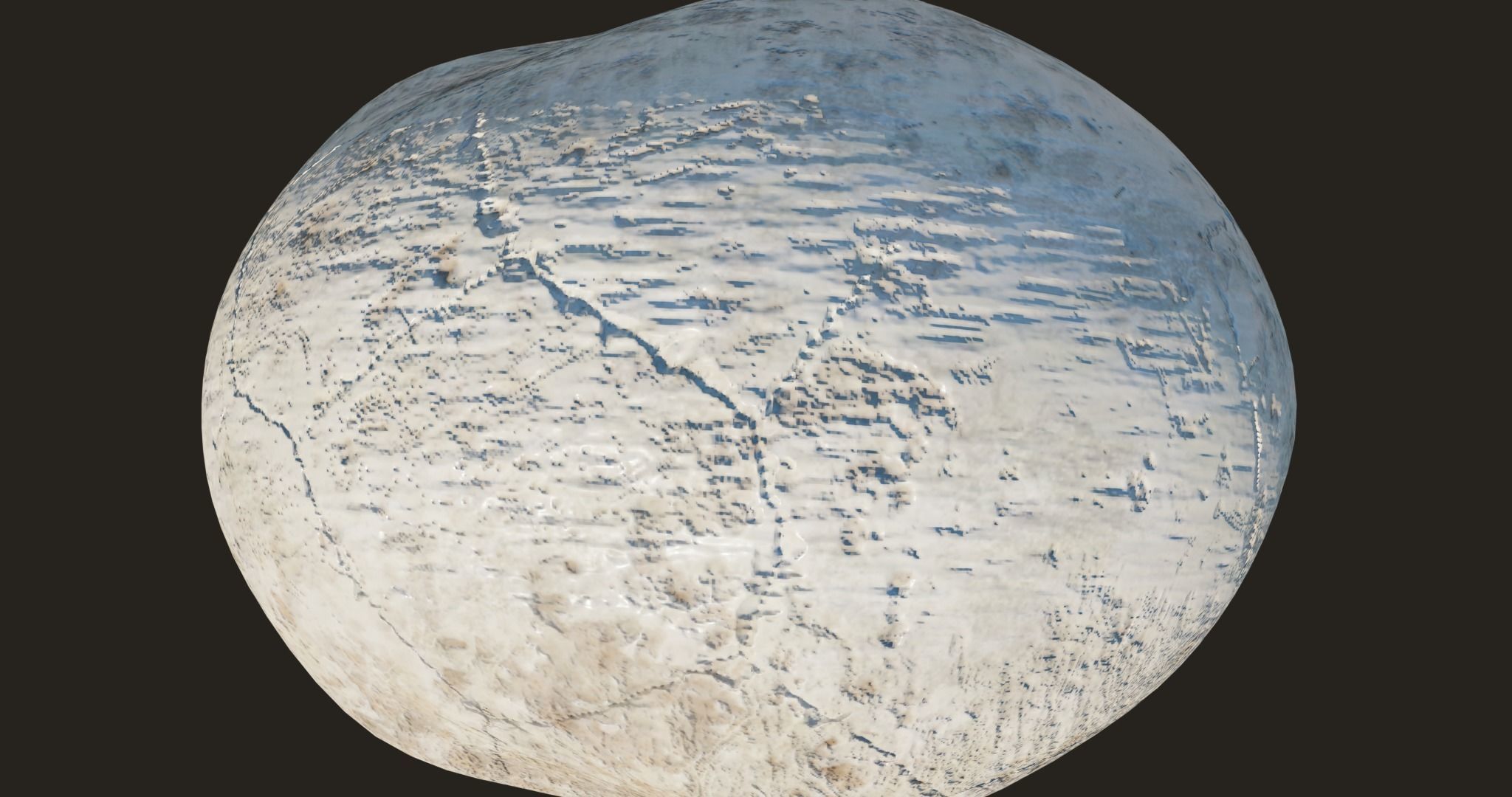 Old Crack Skull With PBR Unity UE V-ray Textures Included Low-poly 3D model_9