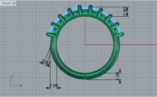 9-Stone diamond ring 2730 3D print model 3D print model_5