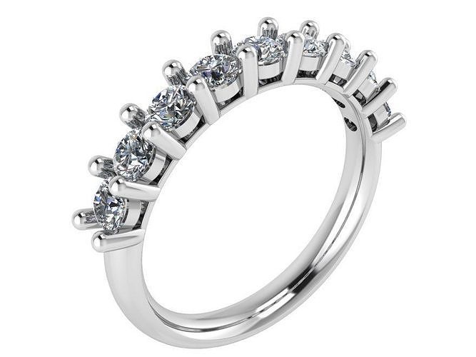 9-Stone diamond ring 2730 3D print model  3D print model