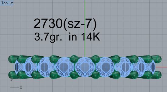 9-Stone diamond ring 2730 3D print model 3D print model_4