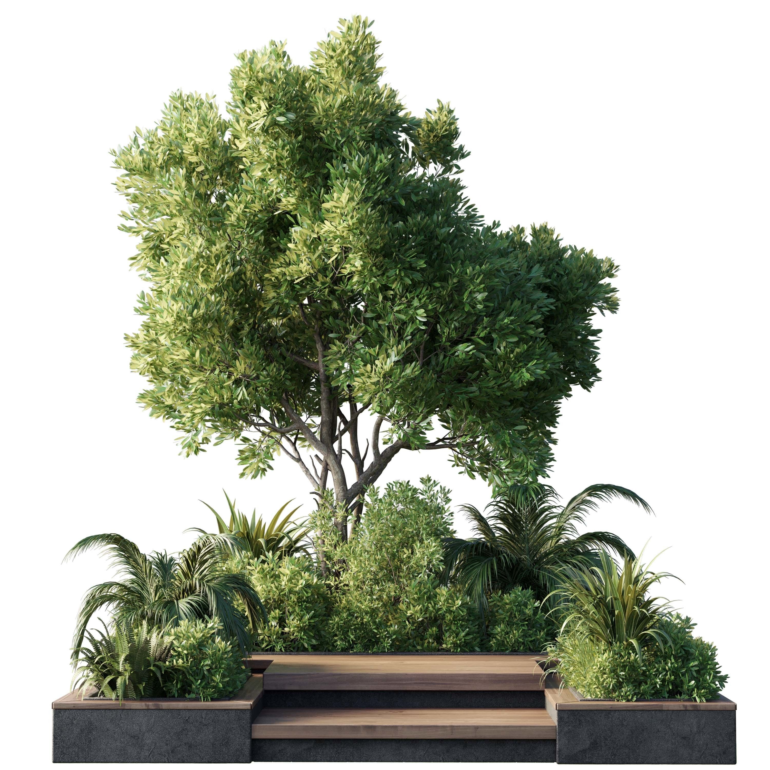 Plants Garden stairs - Outdoor plant Collection 135 Low-poly 3D model_1