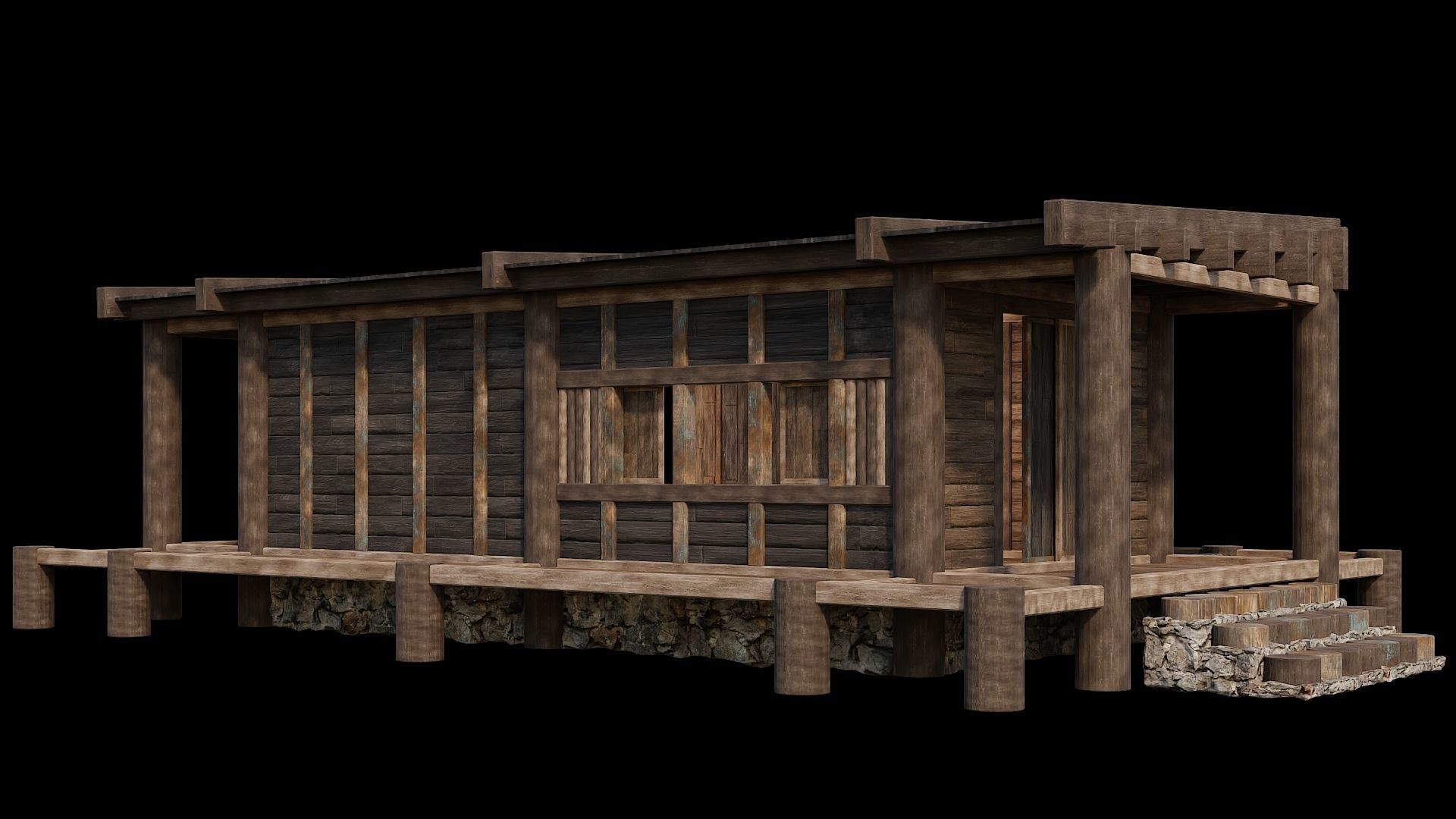 Medieval Houses 19 - 4K Textures Game Ready Low-poly 3D model_11