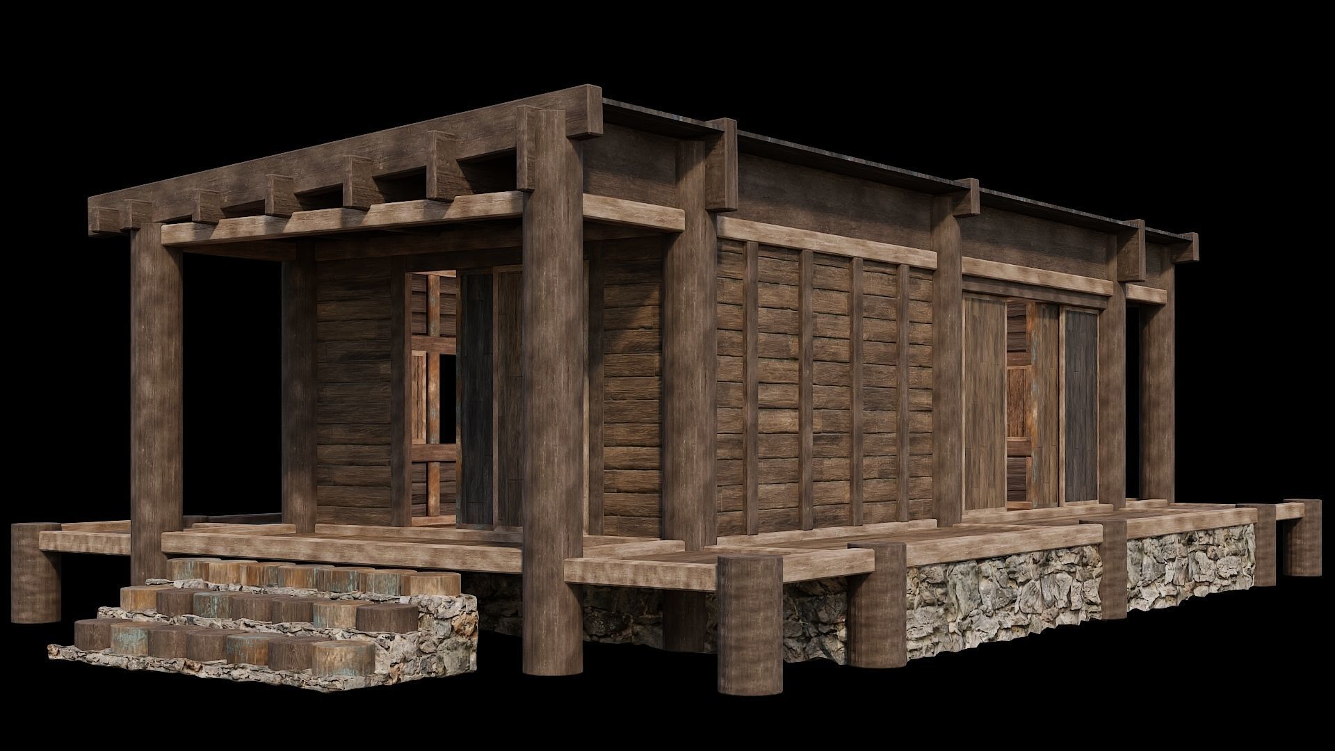Medieval Houses 19 - 4K Textures Game Ready Low-poly 3D model_10