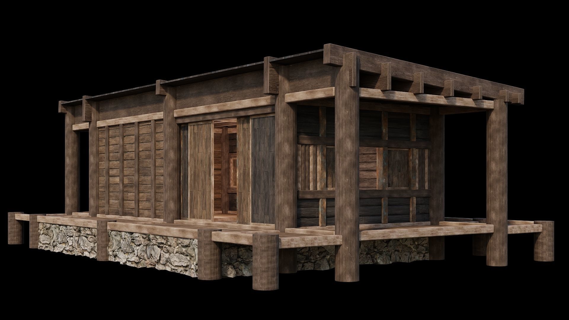 Medieval Houses 19 - 4K Textures Game Ready Low-poly 3D model_9