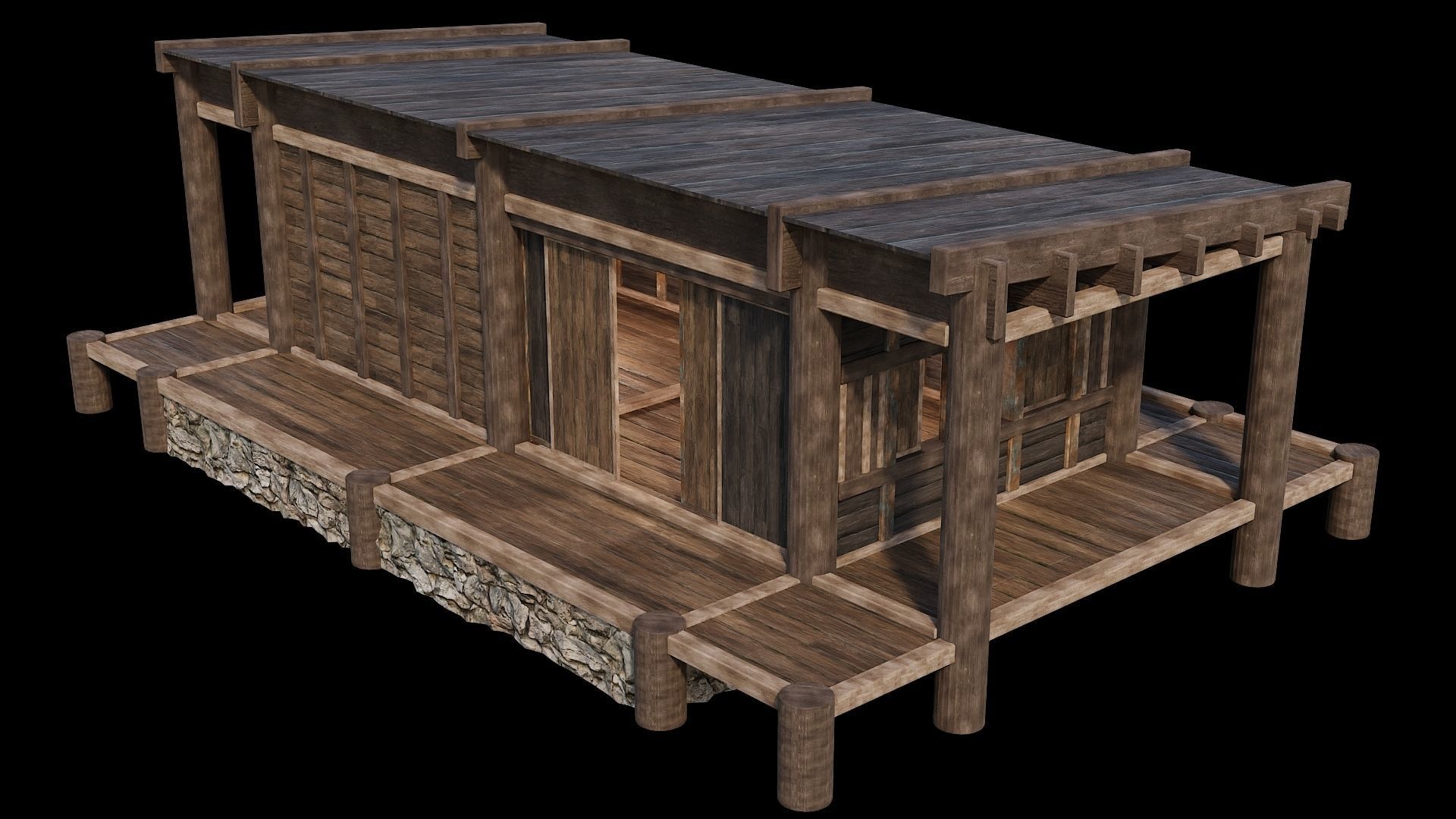 Medieval Houses 19 - 4K Textures Game Ready Low-poly 3D model_6