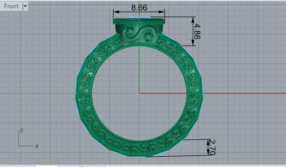 Round Diamond ring 2733 3D print model 3D print model_5