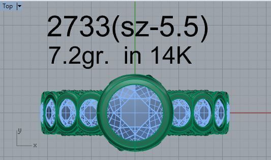 Round Diamond ring 2733 3D print model 3D print model_4