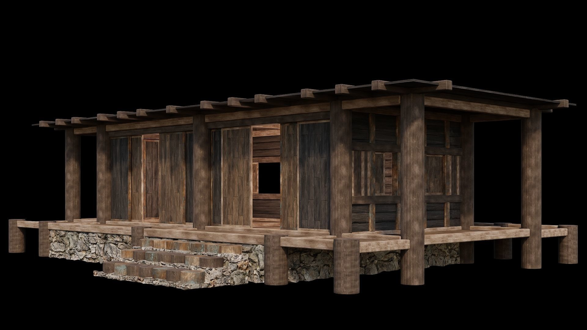 Medieval Houses 20 - 4K Textures Game Ready Low-poly 3D model_6