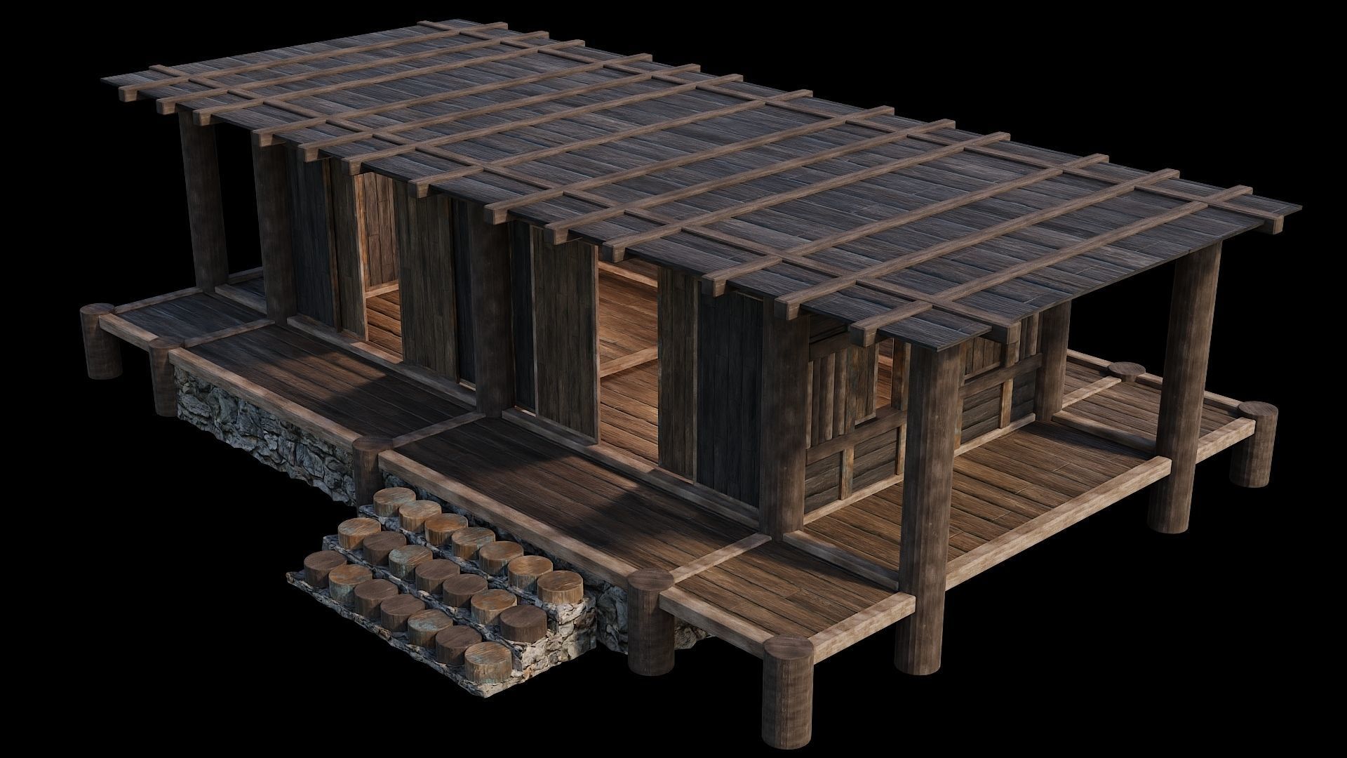 Medieval Houses 20 - 4K Textures Game Ready Low-poly 3D model_14