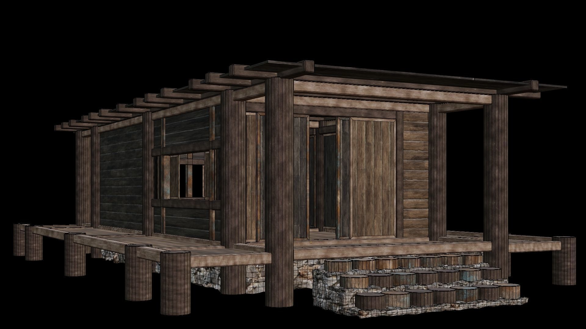 Medieval Houses 20 - 4K Textures Game Ready Low-poly 3D model_5