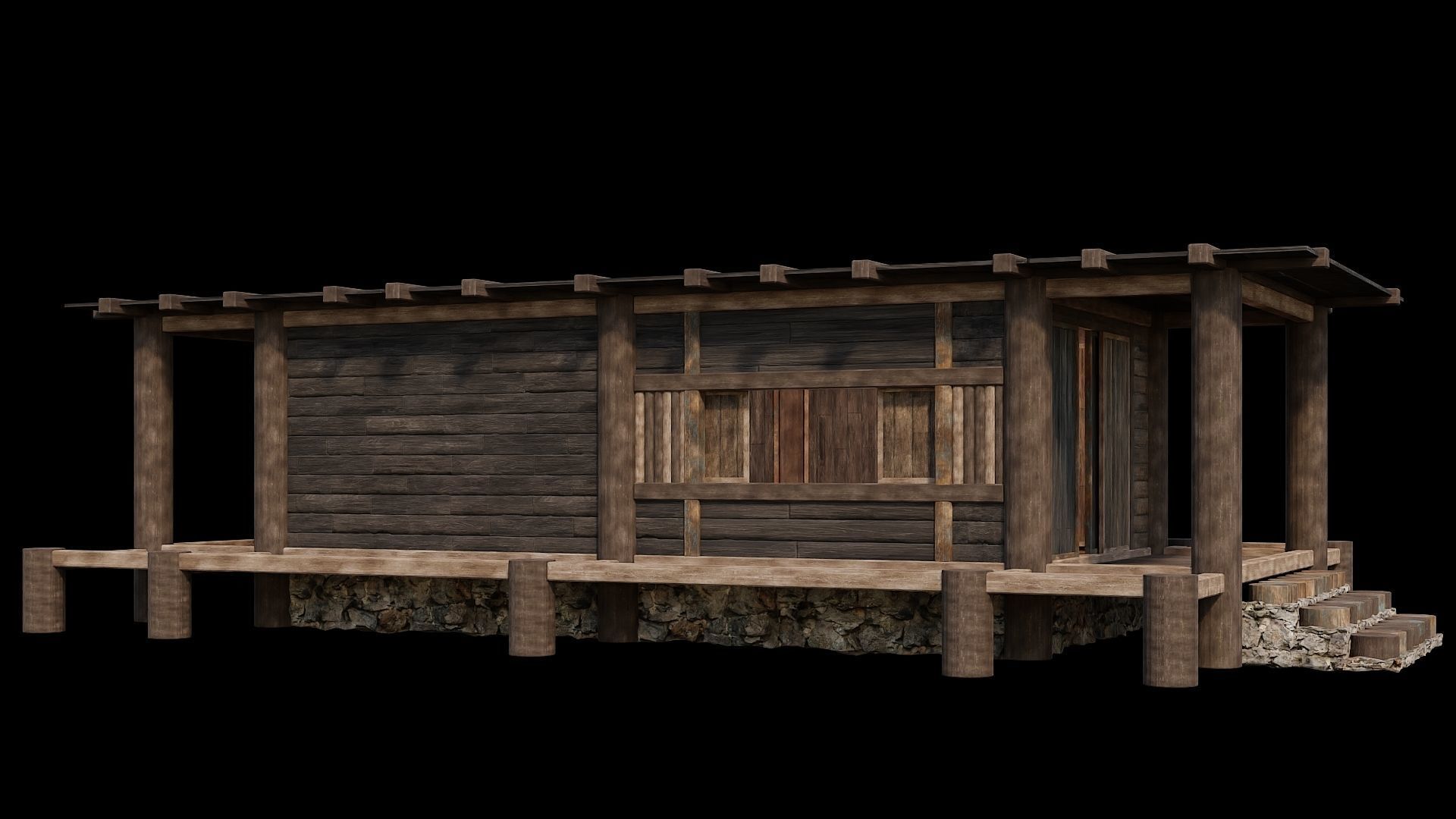 Medieval Houses 20 - 4K Textures Game Ready Low-poly 3D model_9