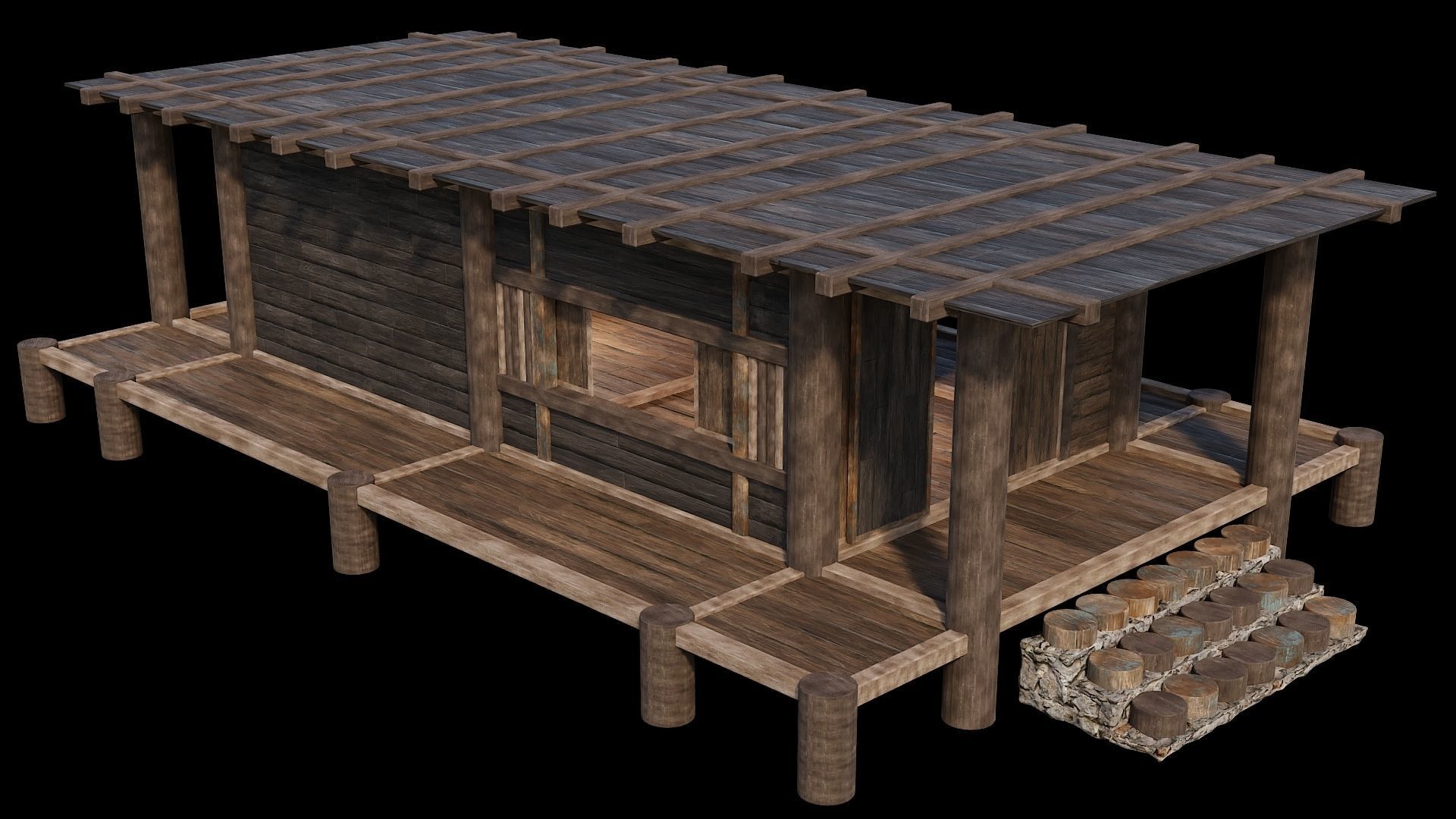 Medieval Houses 20 - 4K Textures Game Ready Low-poly 3D model_3