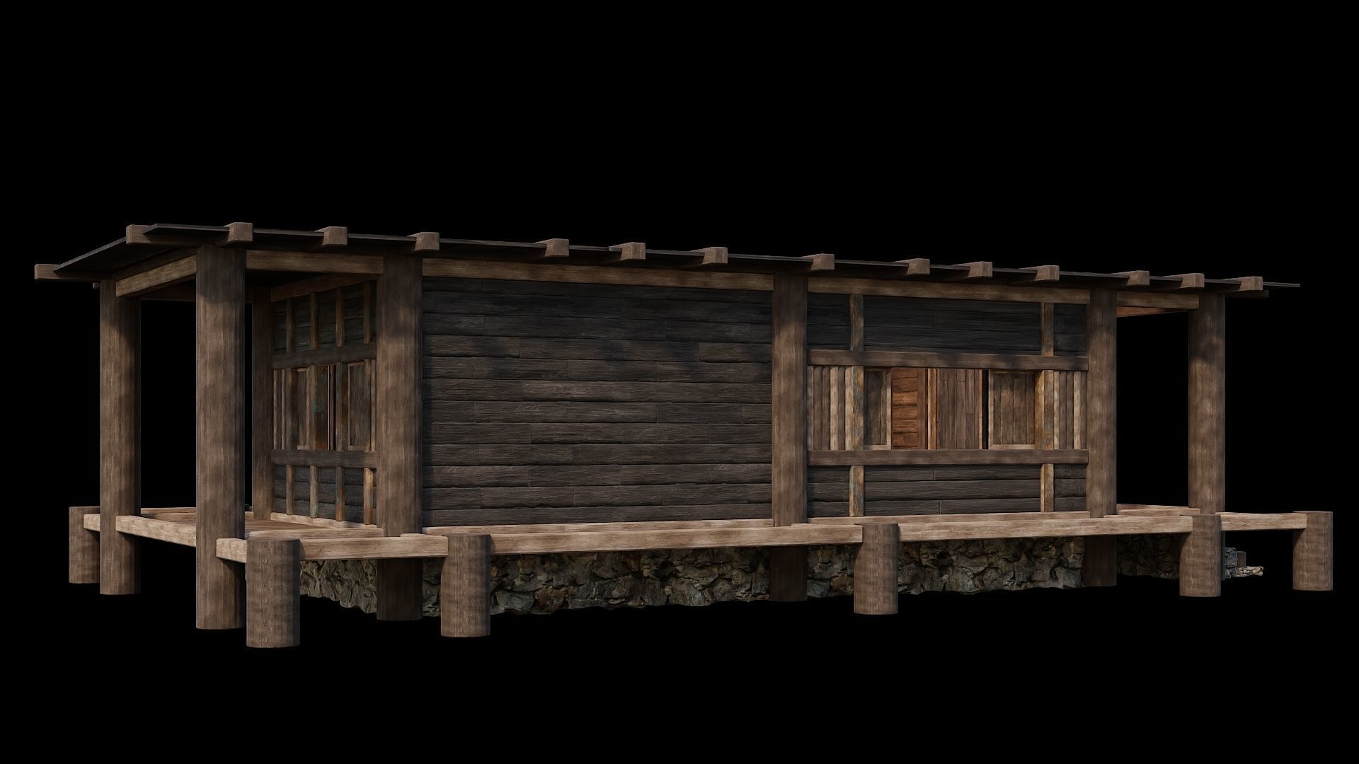 Medieval Houses 20 - 4K Textures Game Ready Low-poly 3D model_7