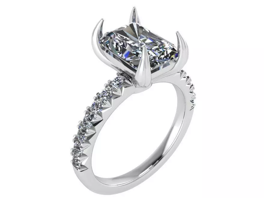 Big Square diamond ring 2735 3D print model 3D print model_0