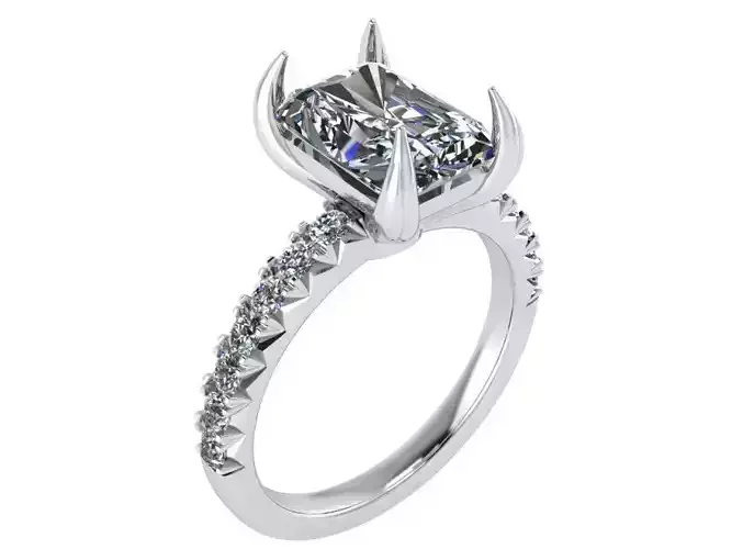 Big  Square diamond ring 2735 3D print model 