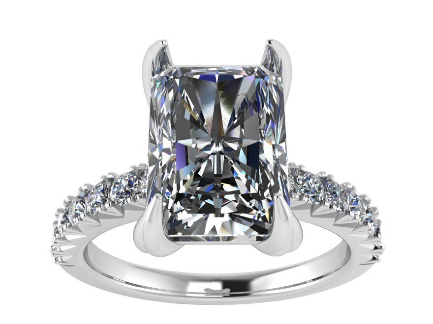 Big Square diamond ring 2735 3D print model 3D print model_2